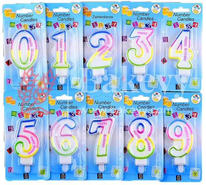 Number 4 Rainbow Candle | 1 pcs | For Birthday, Wedding Party & Cake Decoration - Bakeyy.com - India - Number 4 Rainbow Candle | 1 pcs | For Birthday, Wedding Party & Cake Decoration - Default Title