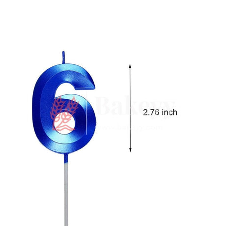 Number 6 Blue 3D Candle | 1 pcs | For Birthday, Wedding Party &amp; Cake Decoration - Bakeyy.com - India - Number 6 Blue 3D Candle | 1 pcs | For Birthday, Wedding Party &amp; Cake Decoration - Default Title