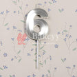 Number 6 Silver 3D Candle | 1 pcs | For Birthday, Wedding Party & Cake Decoration - Bakeyy.com - India - Number 6 Silver 3D Candle | 1 pcs | For Birthday, Wedding Party & Cake Decoration - Default Title