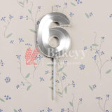 Number 6 Silver 3D Candle | 1 pcs | For Birthday, Wedding Party & Cake Decoration - Bakeyy.com - India - Number 6 Silver 3D Candle | 1 pcs | For Birthday, Wedding Party & Cake Decoration - Default Title