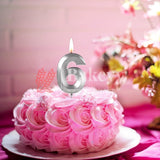 Number 6 Silver 3D Candle | 1 pcs | For Birthday, Wedding Party & Cake Decoration - Bakeyy.com - India - Number 6 Silver 3D Candle | 1 pcs | For Birthday, Wedding Party & Cake Decoration - Default Title