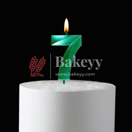 Number 7 Green 3D Candle | 1 pcs | For Birthday, Wedding Party & Cake Decoration - Bakeyy.com - India - Number 7 Green 3D Candle | 1 pcs | For Birthday, Wedding Party & Cake Decoration - Default Title