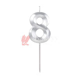 Number 8 Silver 3D Candle | 1 pcs | For Birthday, Wedding Party & Cake Decoration - Bakeyy.com - India - Number 8 Silver 3D Candle | 1 pcs | For Birthday, Wedding Party & Cake Decoration - Default Title