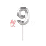 number-9-silver-3d-candle-or-1-pcs-or-for-birthday-wedding-party-and-cake-decoration-bakeyy-com-1 - Bakeyy.com