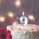 Number 9 Silver 3D Candle | 1 pcs | For Birthday, Wedding Party & Cake Decoration - Bakeyy.com - India - Number 9 Silver 3D Candle | 1 pcs | For Birthday, Wedding Party & Cake Decoration - Default Title