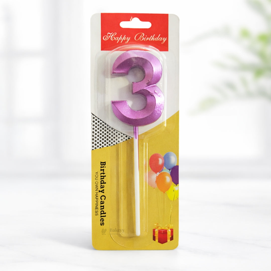 Pink Number 3D Candle | For Birthday, Wedding Party & Cake Decoration | Pack of 1