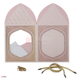 12x7.25x7.25 Inch |Premium Minaret Dome Gift Box with Golden Rope Handle – Pastel Pink | Pack of 10