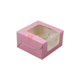 1 Brownie Box Pink Color | With Window - Bakeyy.com - India - 1 Brownie Box Pink Color | With Window - Pack Of 10