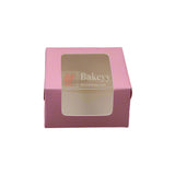 1 Brownie Box Pink Color | With Window - Bakeyy.com - India - 1 Brownie Box Pink Color | With Window - Pack Of 10