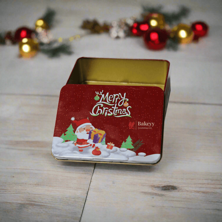 Red with Santa & Gingerbread House | Elegant Christmas Decorative Tin Box | Gift Box | Chocolate Box | Cookie Box | Luxury Box | Pack of 6 | - Bakeyy.com - India - Red with Santa & Gingerbread House | Elegant Christmas Decorative Tin Box | Gift Box | Chocolate Box | Cookie Box | Luxury Box | Pack of 6 | - Default Title