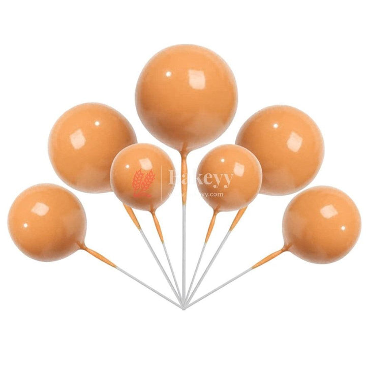 Orange Round Ball Topper For Cake and Cupcake Decoration - Bakeyy.com