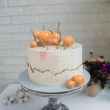 Faux Ball Orange Round Ball Topper For Cake and Cupcake Decoration - Bakeyy.com - India - Faux Ball Orange Round Ball Topper For Cake and Cupcake Decoration - Default Title