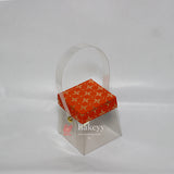 8x8x8 cm | PVC Goodie Box with Handle |  Elegant Design for Gifting and Packaging |  Pack of 10 |