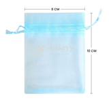 8x10 CM | Organza Potli Bags | Sky Blue Colour | Candy Bag - Bakeyy.com