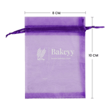 8x10 CM | Organza Potli Bags | Purple Colour | Candy Bag - Bakeyy.com - {{ shop.shopifyCountryName }}