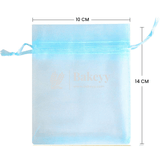 10x14 CM | Organza Potli Bags | Sky Blue Colour |100 g | Candy Bag - Bakeyy.com - India - 10x14 CM | Organza Potli Bags | Sky Blue Colour |100 g | Candy Bag - Pack Of 100 / 10x14 cm / 4x6 inch / Sky Blue