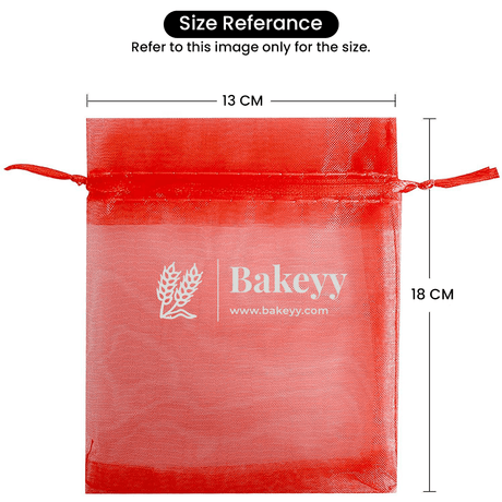 13x18 CM | Organza Potli Bags | White Colour | Candy Bag - Bakeyy.com - India - 13x18 CM | Organza Potli Bags | White Colour | Candy Bag - Pack Of 50 / 13x18 cm / 5x7 inch / White