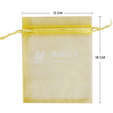 13x18 CM | Organza Potli Bags | Gold Colour | Candy Bag - Bakeyy.com - India - 13x18 CM | Organza Potli Bags | Gold Colour | Candy Bag - Pack Of 50 / 13x18 cm / 5x7 inch / Gold