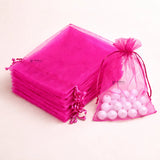 Organza Potli Bags | Drawstring Bags | Dark Pink Color