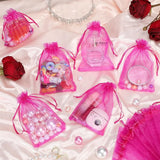 Organza Potli Bags | Drawstring Bags | Dark Pink Color