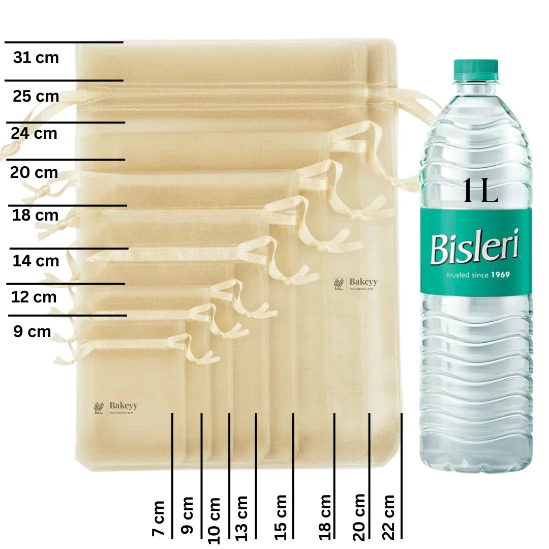 Organza Potli Bags | Drawstring Bags | Cream Color