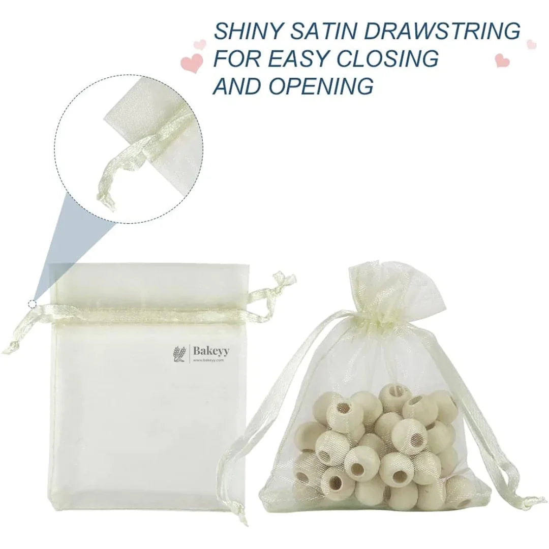 Organza Potli Bags | Drawstring Bags | Cream Color