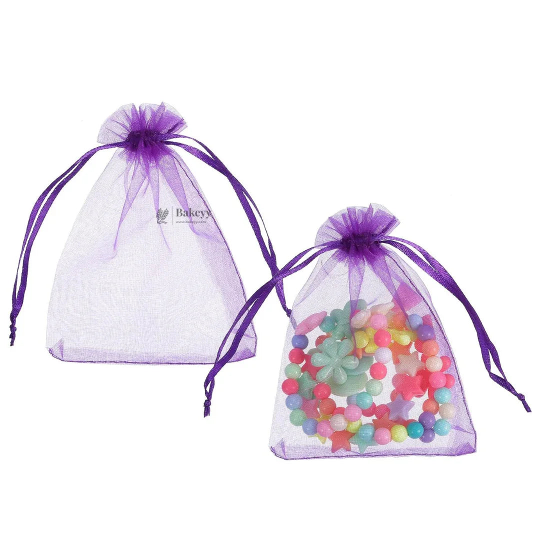 Organza Potli Bags | Drawstring Bags | Dark Purple Color