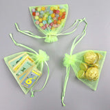 Organza Potli Bags | Drawstring Bags | Neon Green Color