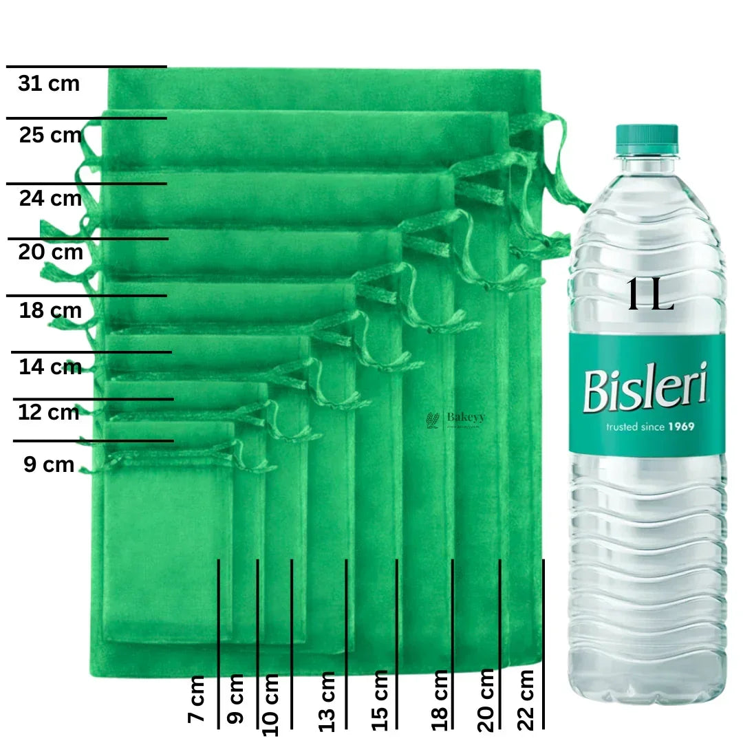 Organza Potli Bags | Drawstring Bags | Green Color