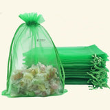 Organza Potli Bags | Drawstring Bags | Green Color
