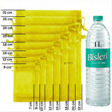 Organza Potli Bags | Drawstring Bags | Yellow Color