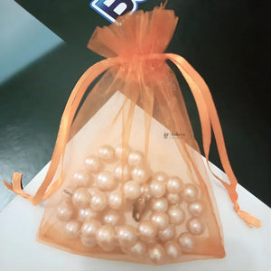Organza Potli Bags | Drawstring Bags | Peach Color - Bakeyy.com - India - Organza Potli Bags | Drawstring Bags | Peach Color - 20x25 cm | Pack of 50 500.00