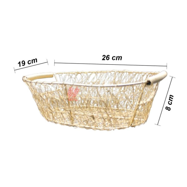 Oval Decorative Gold Metal Hamper Basket For Gifting | Decor - Bakeyy.com