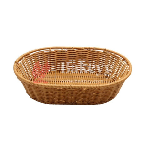 Oval Shaped Poly Wicker Woven Bread Basket, Imitation Rattan Fruit Basket Stackable Oval Shaped Serving Basket for Fruit, Bread, Vegetable, Towel, Home, Restaurant, Outdoor Use - Bakeyy.com - India - Oval Shaped Poly Wicker Woven Bread Basket, Imitation Rattan Fruit Basket Stackable Oval Shaped Serving Basket for Fruit, Bread, Vegetable, Towel, Home, Restaurant, Outdoor Use - Default Title