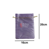 16x20 cm | Satin Potli Bags| Purple Colour | Elegant Drawstring Pouches| for Gifting and Storage| - Bakeyy.com - India - 16x20 cm | Satin Potli Bags| Purple Colour | Elegant Drawstring Pouches| for Gifting and Storage| - Pack of 25