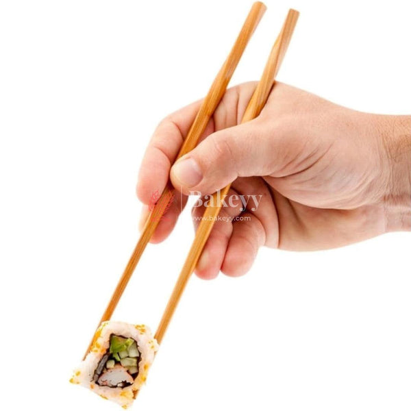 Pair of Chopsticks | Chinese Natural Bamboo Chopsticks | 8 Inch / 20cm | Pack of 10 Sets - Bakeyy.com