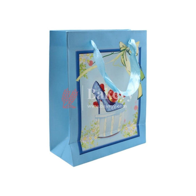 Paper Bag Blue heals decorative | Pack of 10 - Bakeyy.com - India - Paper Bag Blue heals decorative | Pack of 10 - 7x9