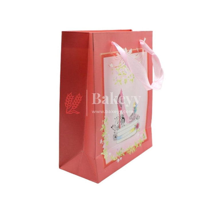 Paper Bag Pastel Orange heals decorative | Pack of 10 - Bakeyy.com