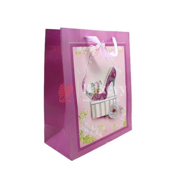 Paper Bag Purple heals decorative | Pack of 10 - Bakeyy.com