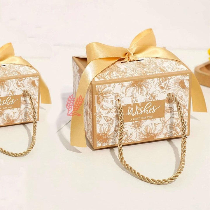Paper Gift Boxes, Creative Floral & Alphabet Graphic Bowknot Ribbon Decoration Gift Wrapping Boxes Party | Pack of 10 - Bakeyy.com