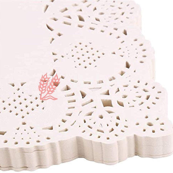 Paper Rectangle Doilies Cake Liner Table Mats (White, 17x34 cm) 100 Pieces - Bakeyy.com