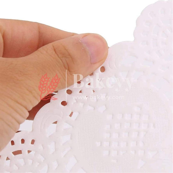 Paper Rectangle Doilies Cake Liner Table Mats (White, 20x30 cm) 100 Pieces - Bakeyy.com