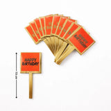 Happy Birthday Cake Topper Set | Assorted Mini Placards for Cakes, Cupcakes & Desserts | Pack of 100