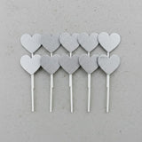 Glitter Heart Cake Topper Set | Premium Sparkle Picks for Cakes, Cupcakes & Desserts | Pack of 10
