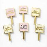 Happy Birthday Cake Topper Set | Assorted Mini Placards for Cakes, Cupcakes & Desserts | Pack of 100