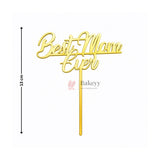 Gold Mirror Paper Cake Topper l Best Mom / Best Dad / World’s Best Mom l PACK OF 1