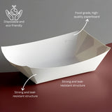 Disposable Paper Food Tray | Disposable Snack Boat | Food Serving Tray | Pack of 25