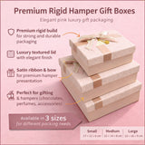 peach Textured Luxury Gift Box | Premium Rigid Hamper Gift Box with Lid & Ribbon | 3 Sizes Available | pack of 1