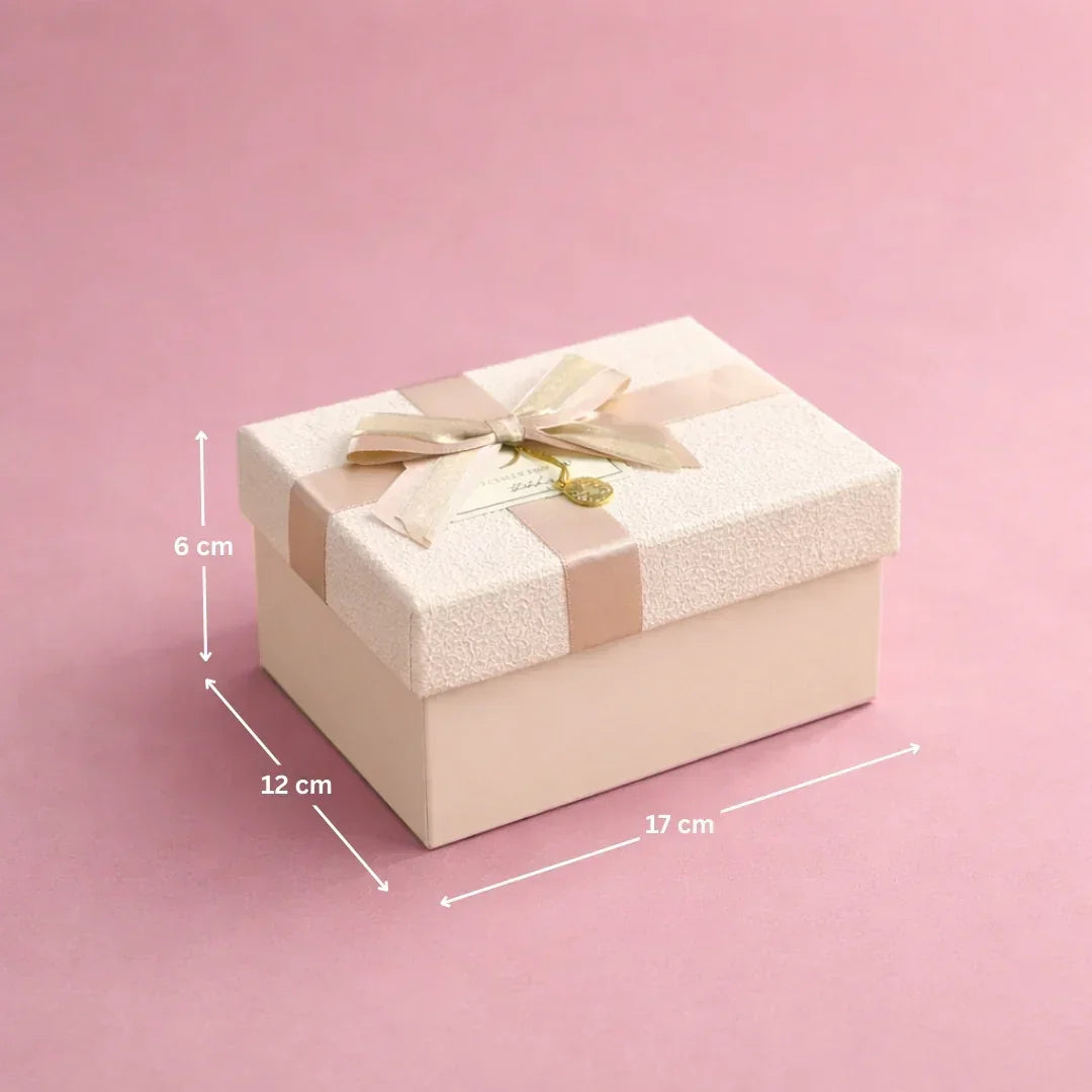 peachTexturedLuxuryGiftBoxPremiumRigidHamperGiftBoxwithLid_Ribbon3SizesAvailablepackof1_8 - Bakeyy.com