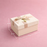 peach Textured Luxury Gift Box | Premium Rigid Hamper Gift Box with Lid & Ribbon | 3 Sizes Available | pack of 1